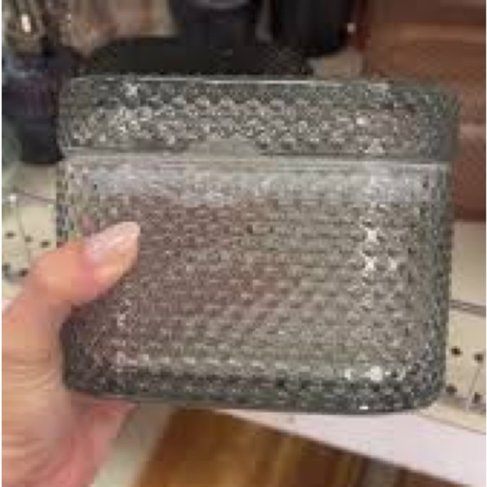 Target Moss Green Hobnail Clear Cottage Small Trinket Jewelry Glass Holder Box